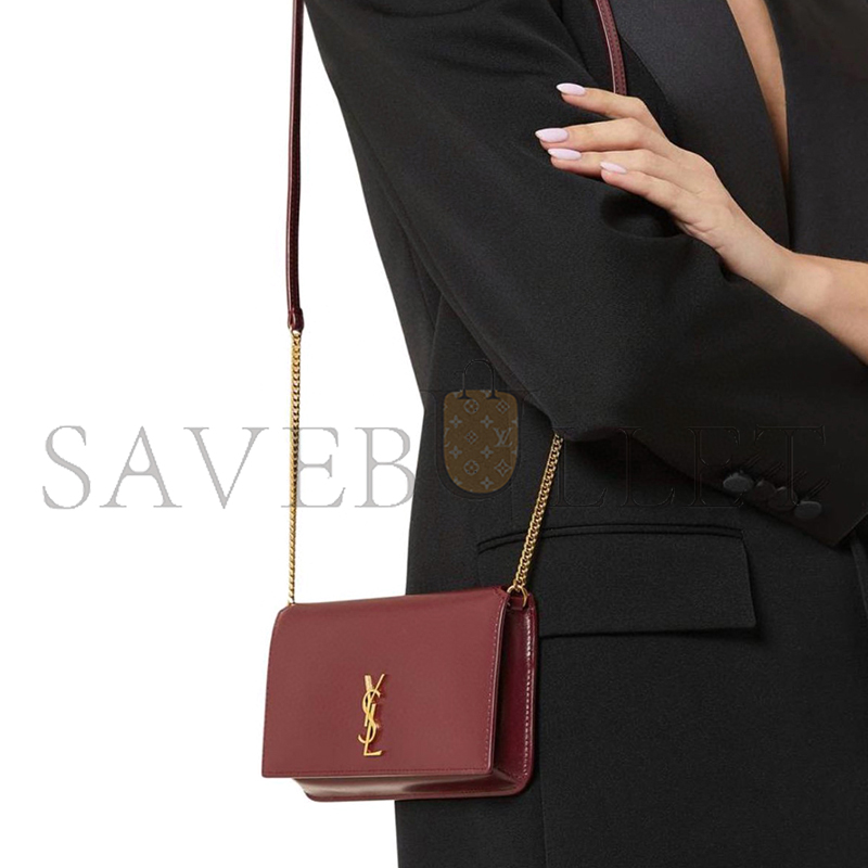 YSL CASSANDRE PHONE HOLDER IN SMOOTH LEATHER 635095 (18*11*2.5cm)